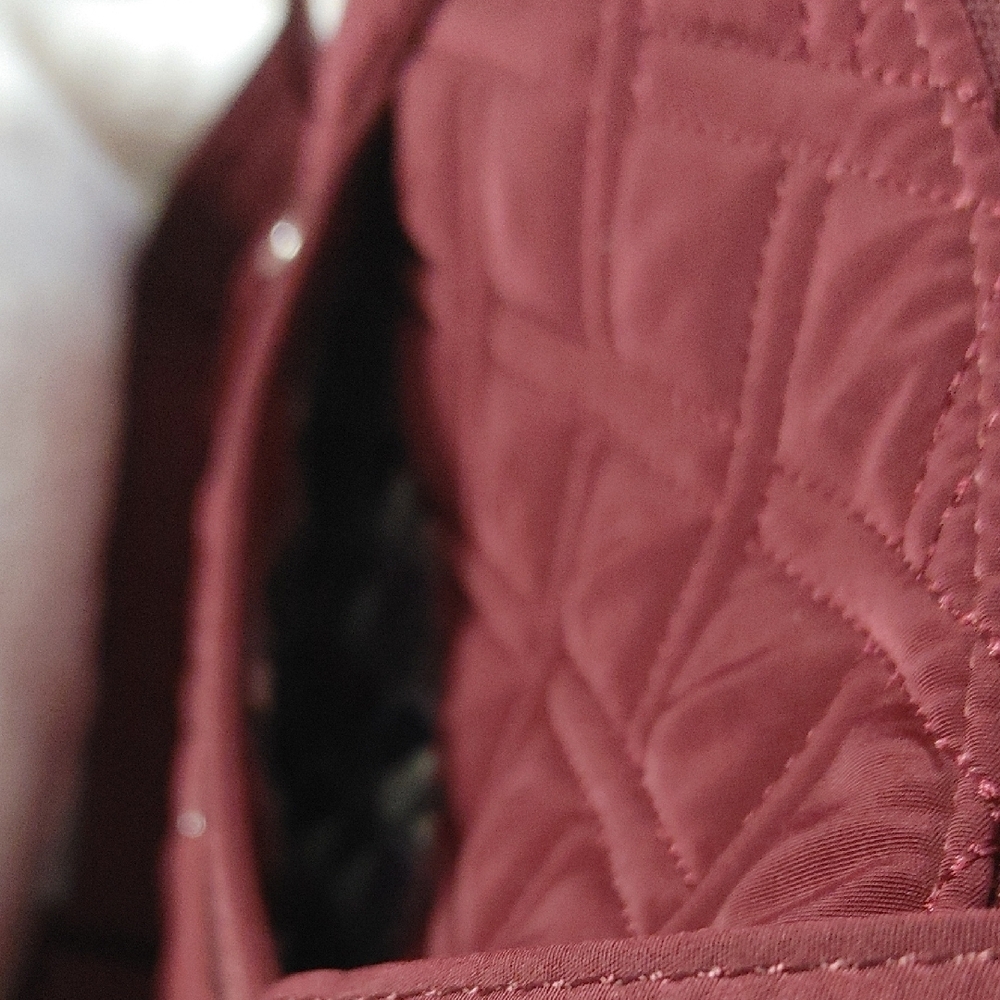 Quilted Burgundy Vera Bradley Shoulder Bag - Picture 7 of 8